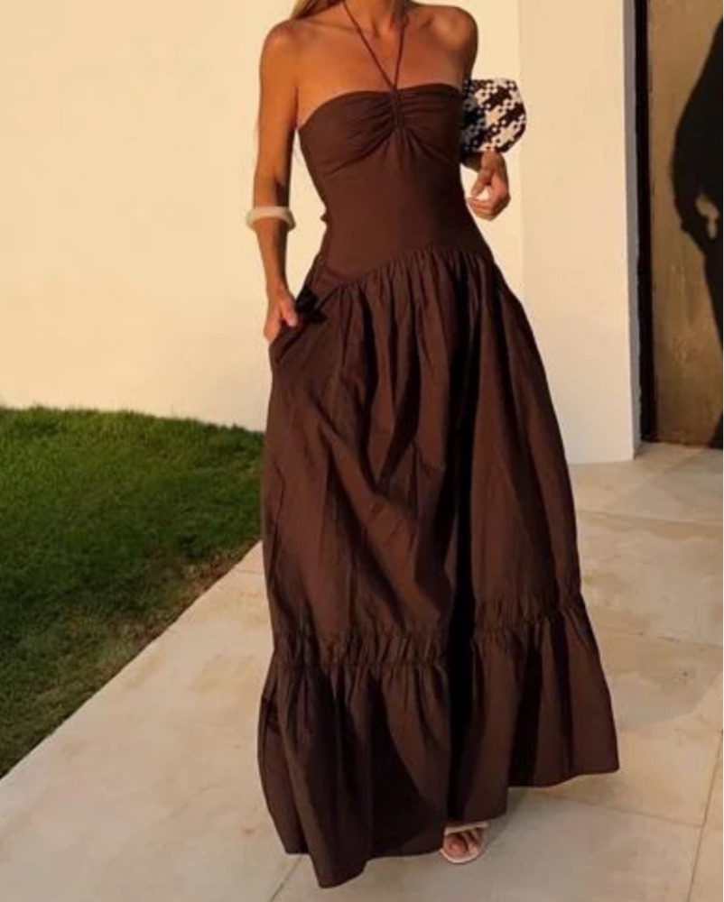 dusty pink plus size dress REID DROP WAIST MAXI DRESS
