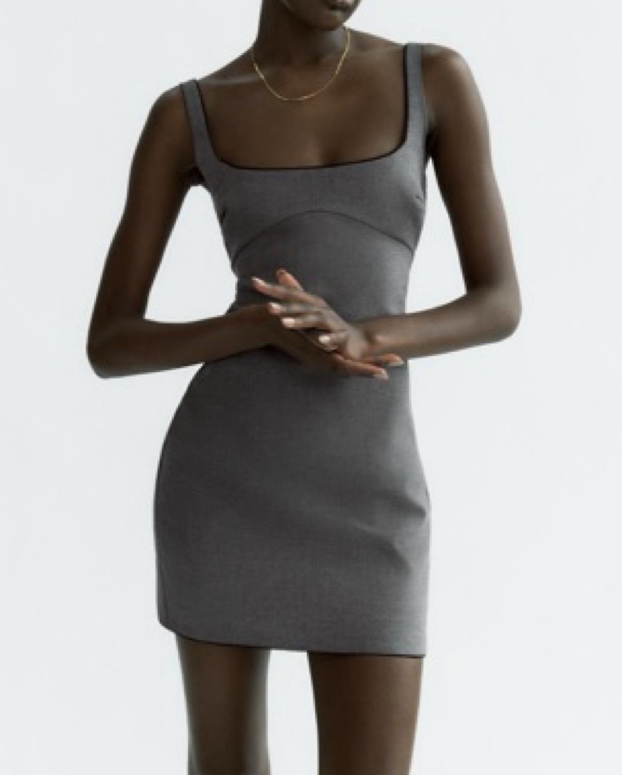 zara grey dress mini The Linen Halter-Neck Dress main image 0