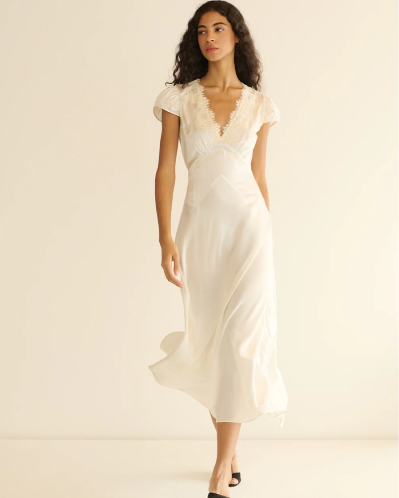 doen silk white dress Doen Wedding Dress Save 30%