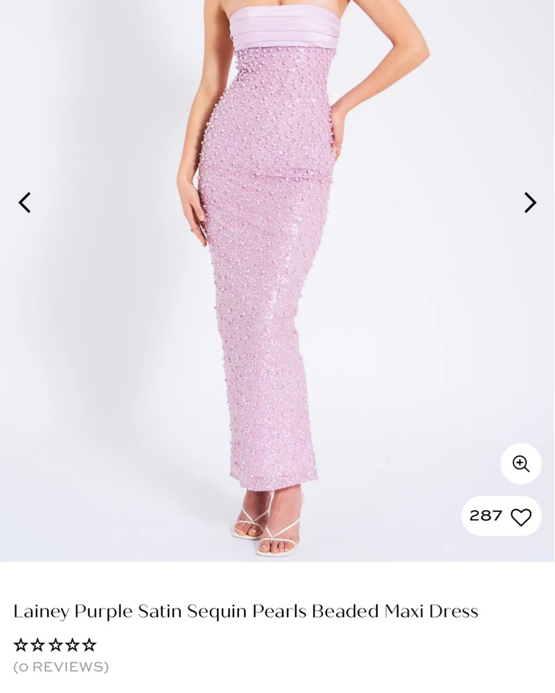 lainey purple satin sequin pearls beaded maxi dress Miss Circle Lainey Gold Satin Sequin Pearls Beaded Maxi Dress