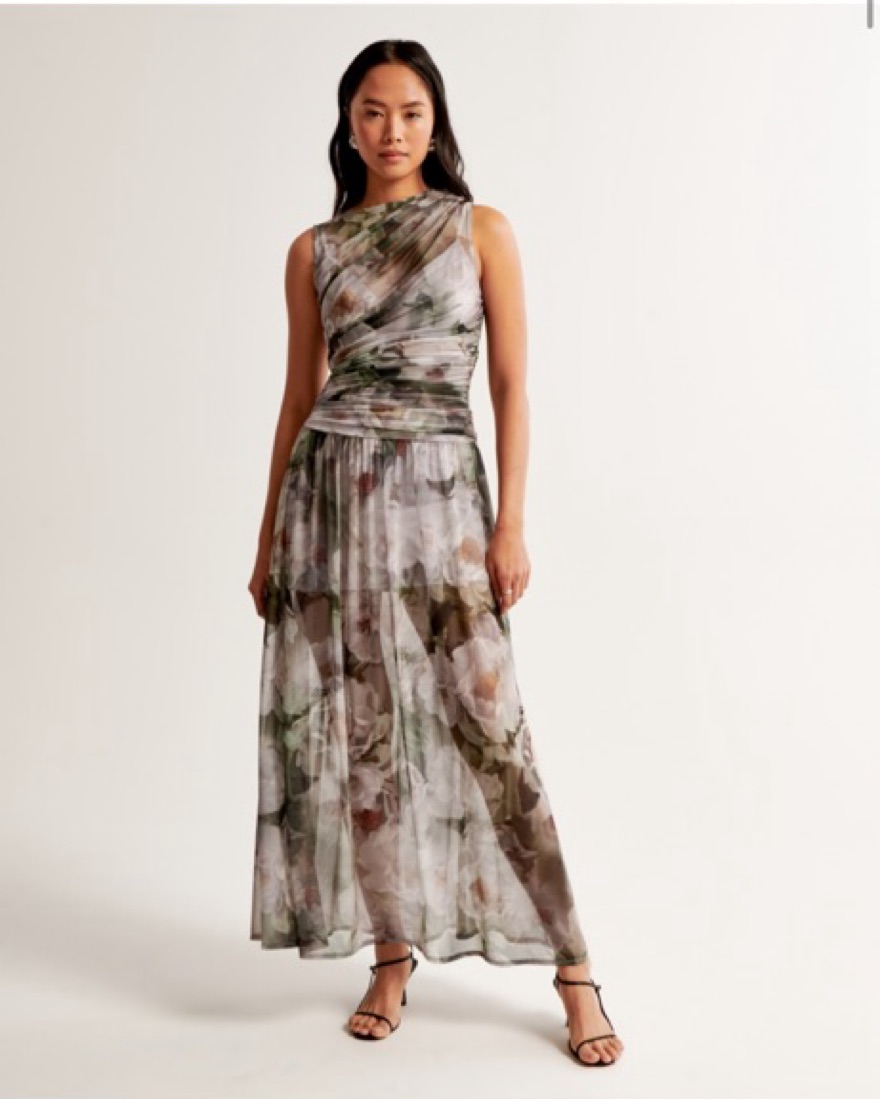 abercrombie chiffon maxi dress Abercrombie & Fitch v-neck flowy crinkle chiffon maxi dress in teal blue