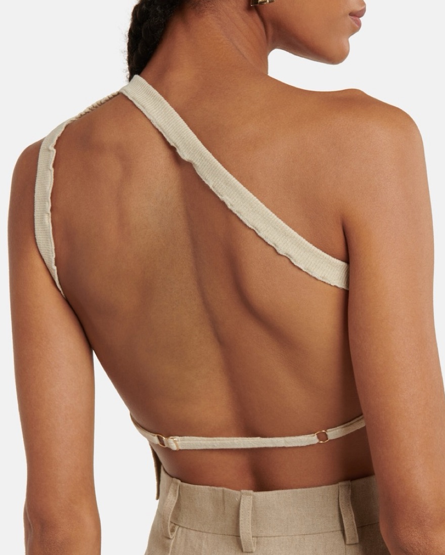 JACQUEMUS La Maille Ascu Cropped Top by Jacquemus - Pickle