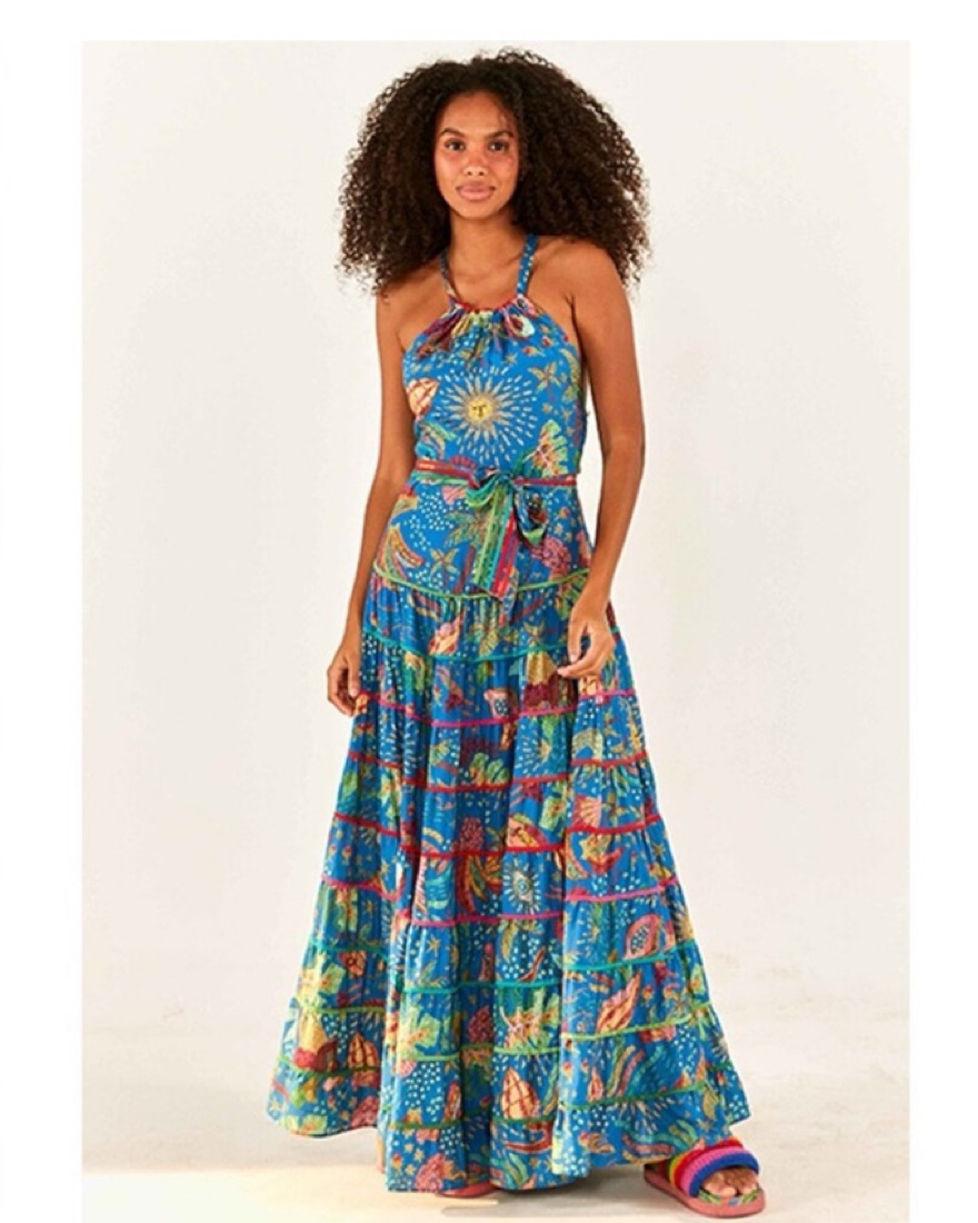 Farm Rio Ocean Stories Maxi Dress by Farm Rio - Pickle
