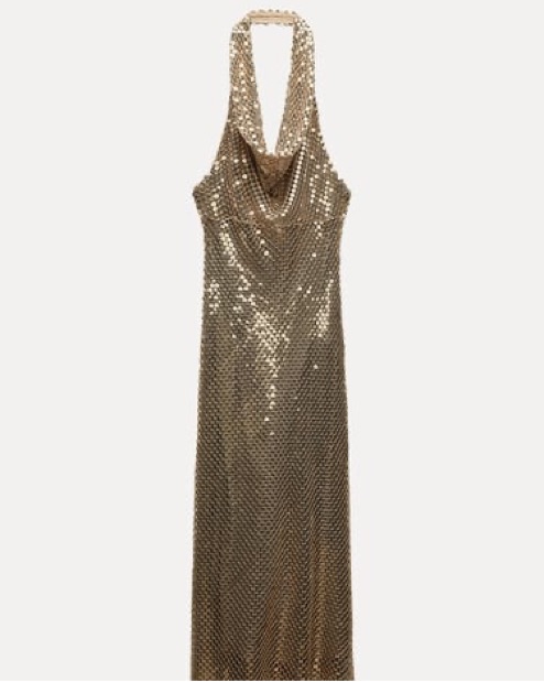 Zara Gold Mesh Slip Dress by Zara - Pickle