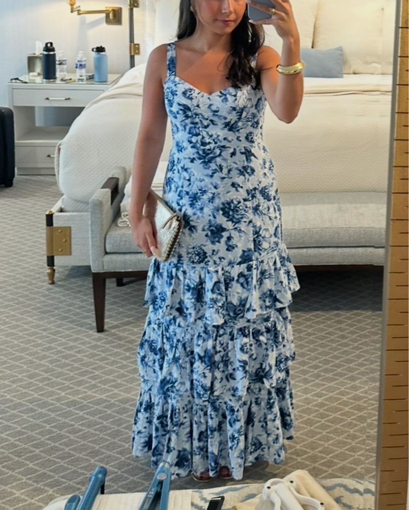 cowl neck dress blue Embellished Bandeau Cowl Neck Maxi Dress in Light Blue - 10 main image 1