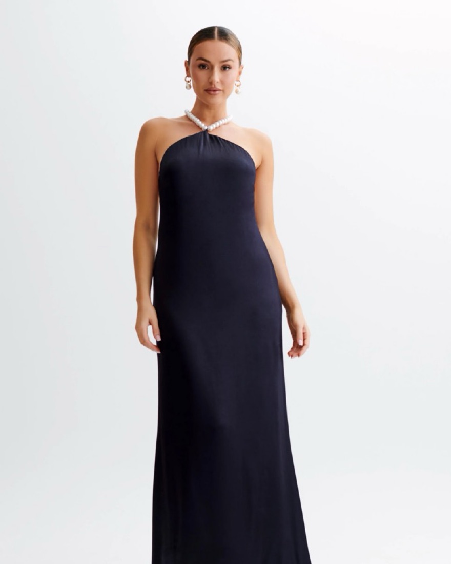 Meshki Black Pearl Halter Maxi Dress by Meshki - Pickle