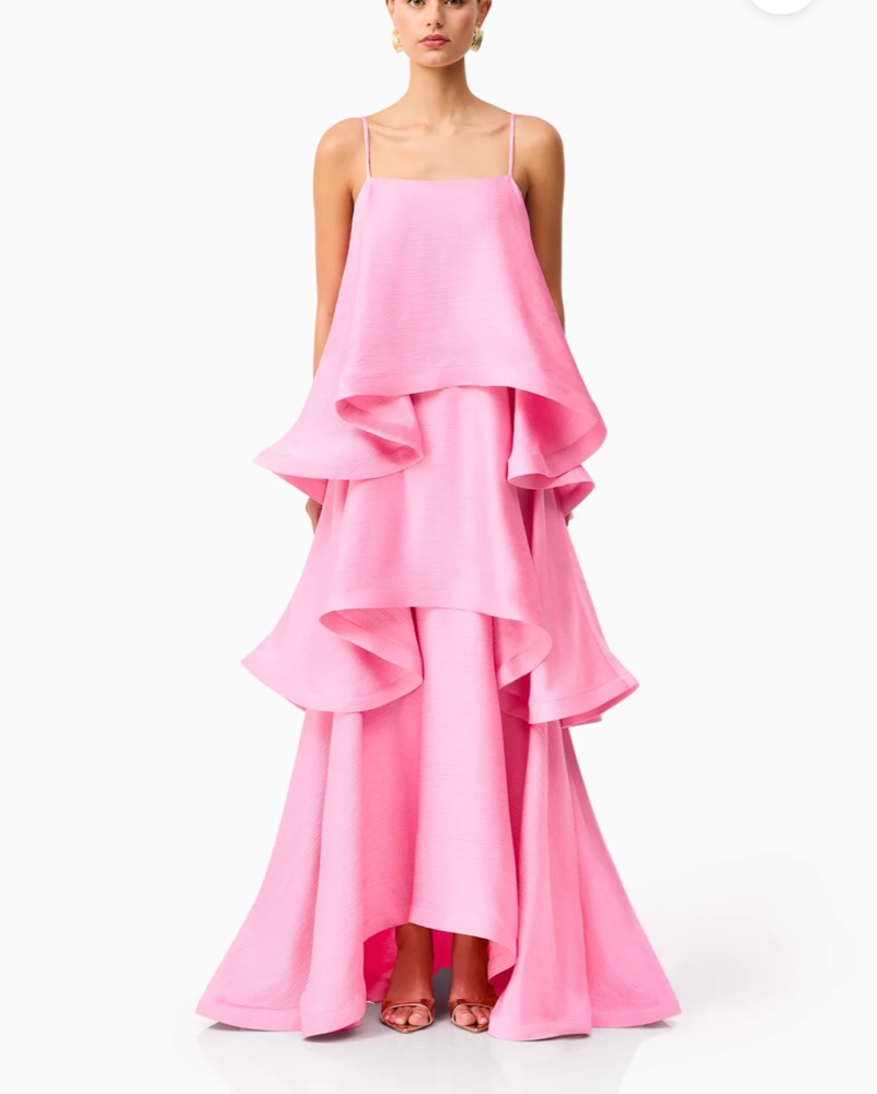 Tilly Tiered Maxi Dress in Pink by ELLIATT - Pickle