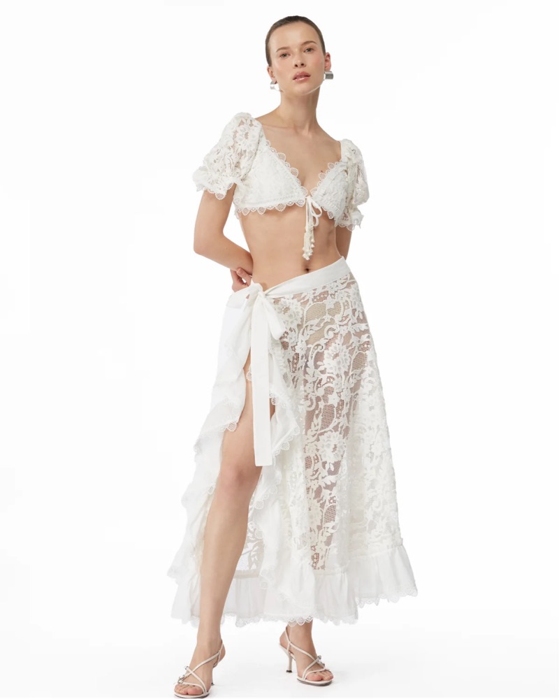 Waimari Lace Maxi Wrap Skirt by WAIMARI - Pickle