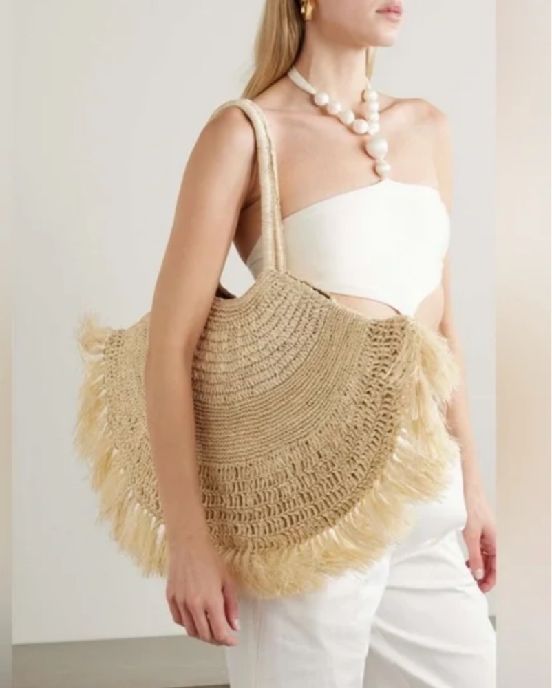 Cult Gaia Lucia Tote - Raffia Material by Cult Gaia - Pickle