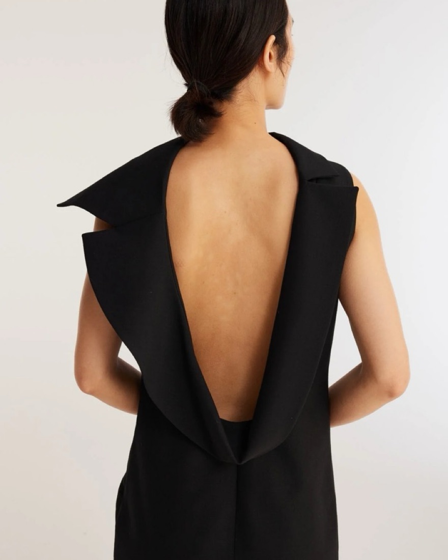 rohe open back dress Silk open back wrap dress