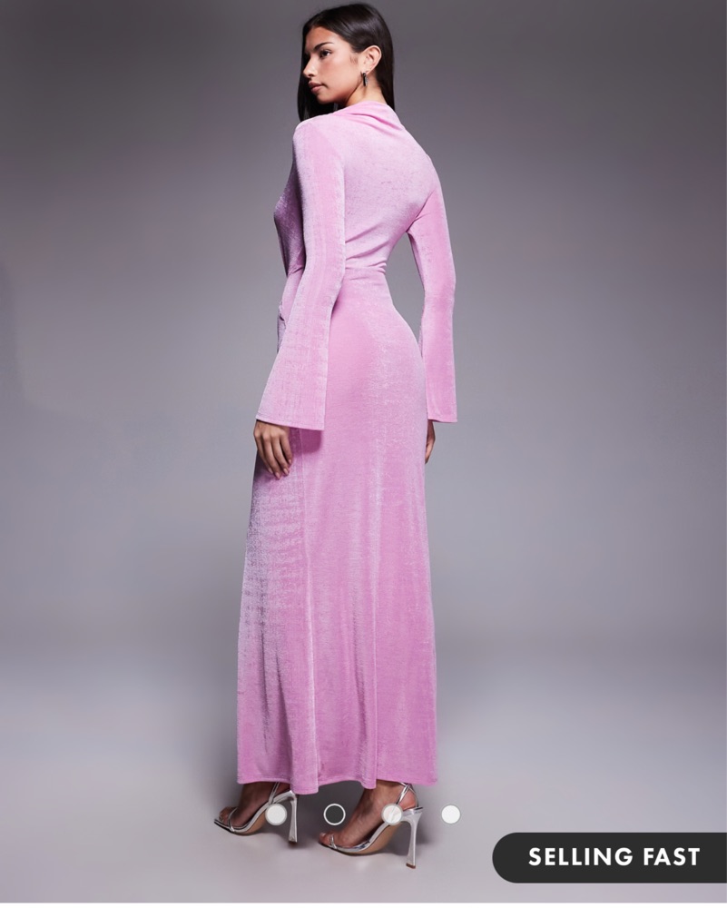 crushed pink velvet dress retrofte Women's Elysia Velvet Dress - Pink