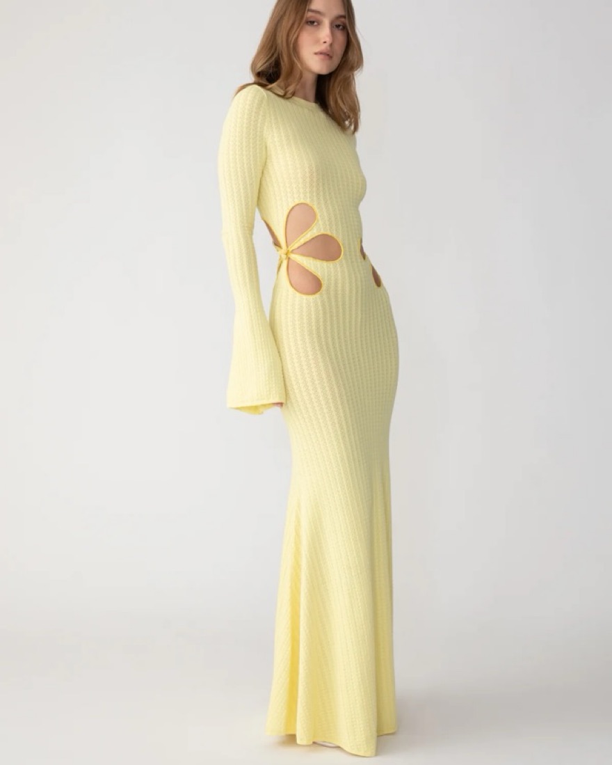 Sau Lee Destiny Yellow Knit Dress by Sau Lee - Pickle