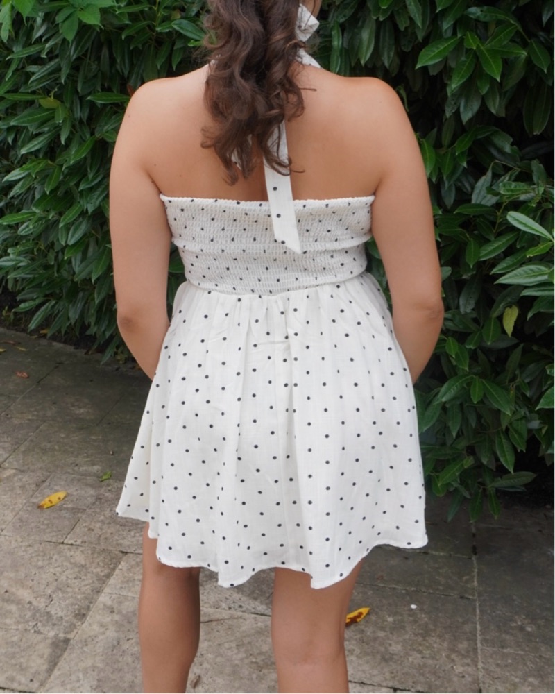 White With Polka Dot Illusion Dress by Sincerely Jules - Pickle