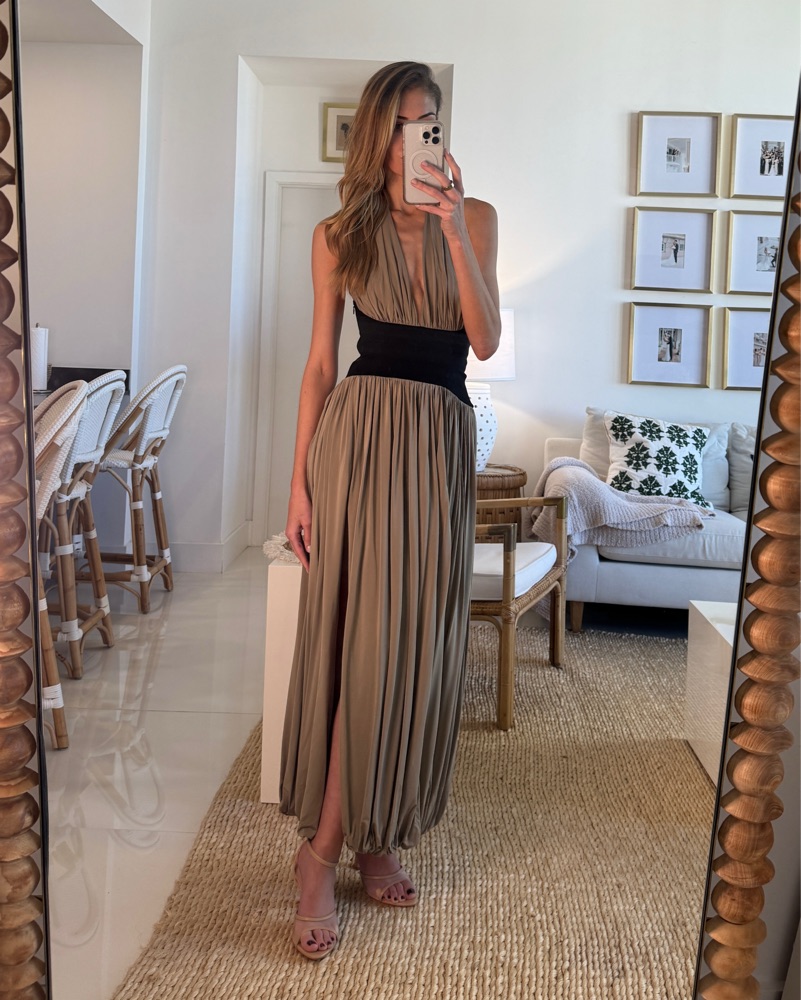 l'academie brown dress L'Academie Alma Dress in Brown