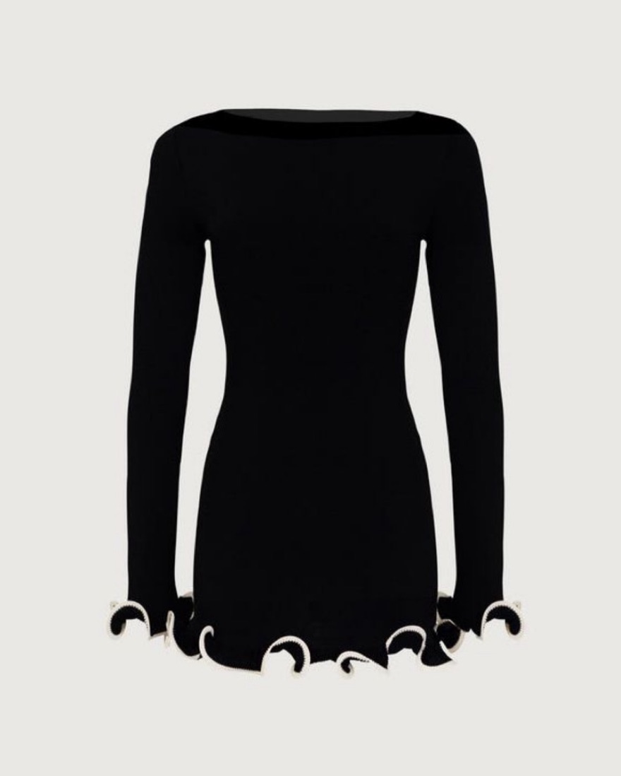 same los angeles ruffle hem mini dress SAME Double Ruffle Hem Mini Dress | Black