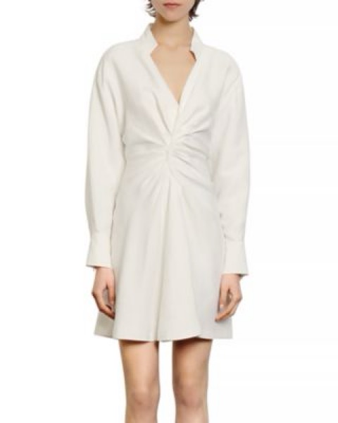 sandro celia ruched mini dress Sandro | Dresses | Sandro Celia Dress In White