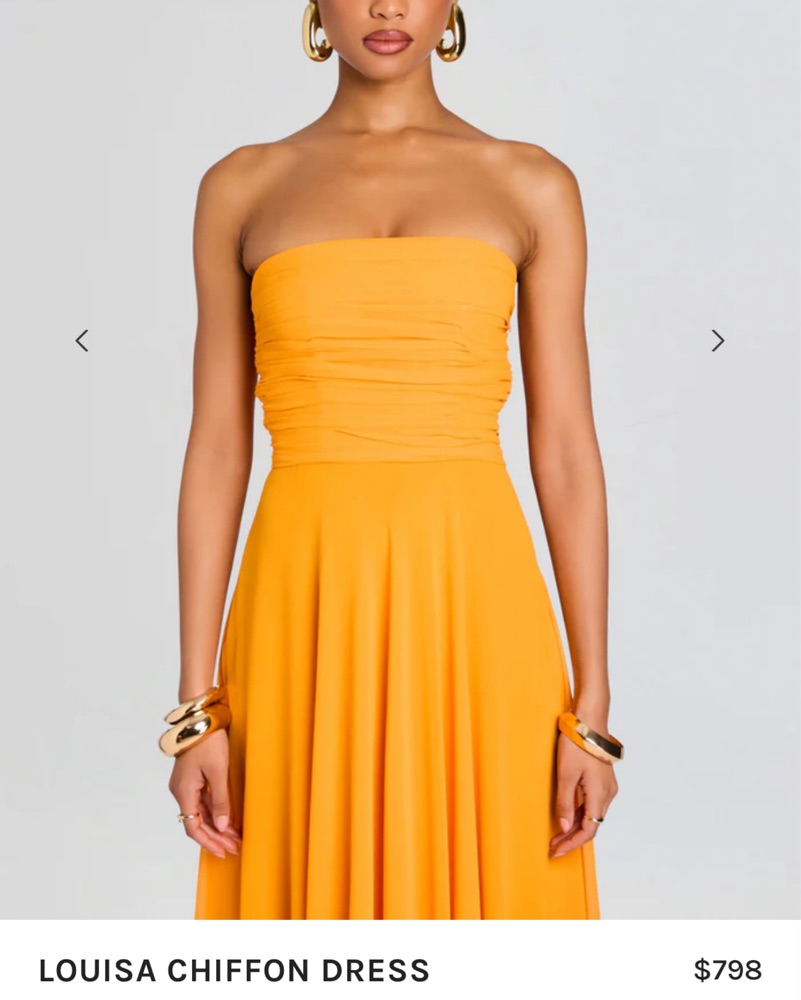 louisa chiffon dress Retrofete Louisa Chiffon Strapless Dress