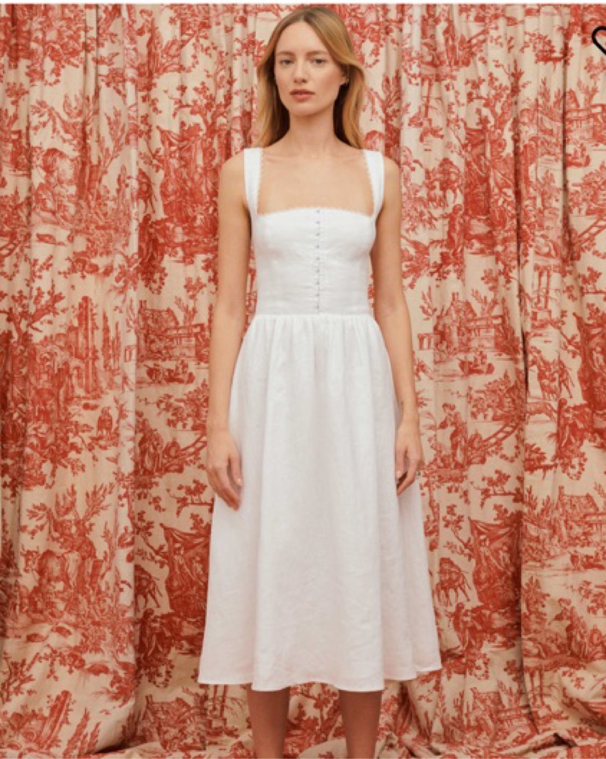 Reformation Tagliatelle Linen Dress by Reformation - Pickle