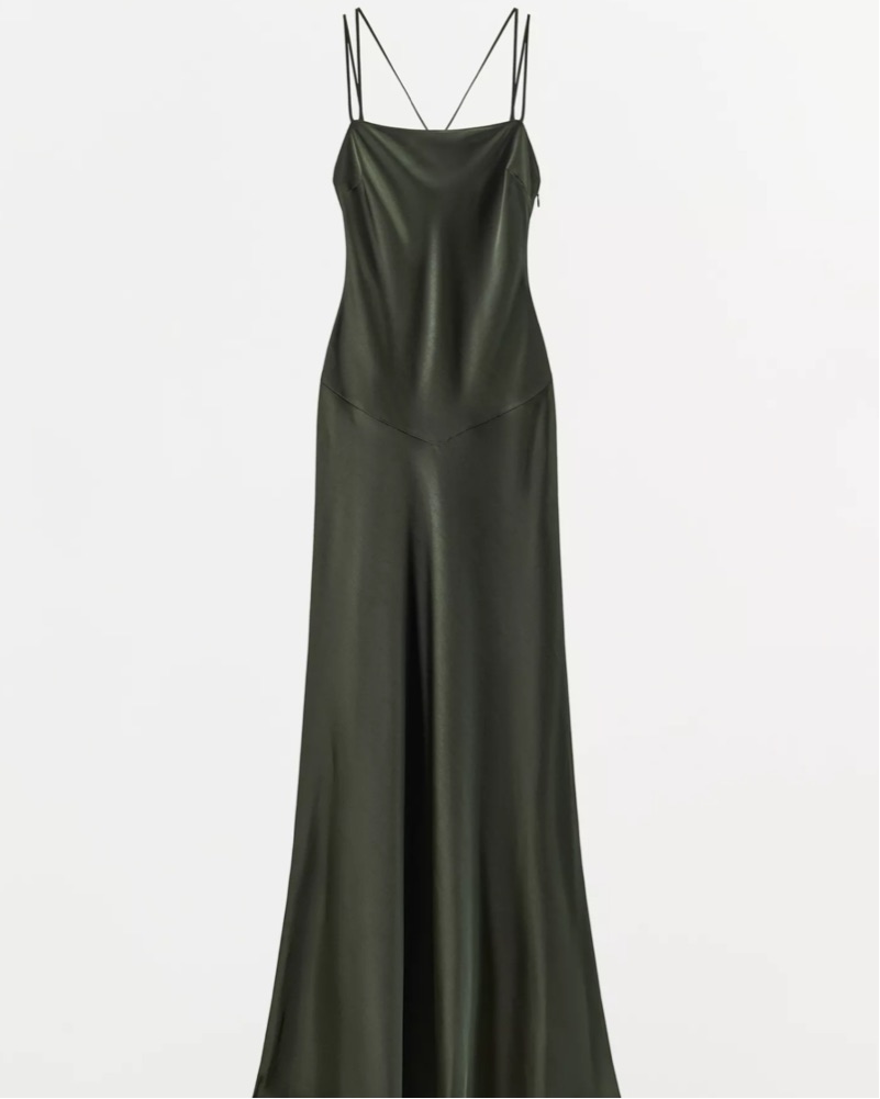 zara limited edition satin dress Zara + Limited Edition Wrinkled Effect Satin Dress