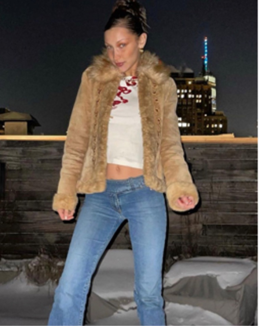 Vintage Guess Bella Hadid Fur Jacket by Guess - Pickle