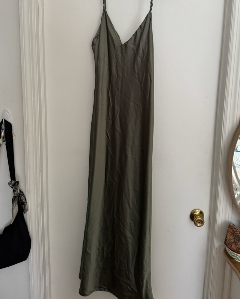 olive green silk slip dress Milla Womens Boudoir Silk Slip Dress main image 1
