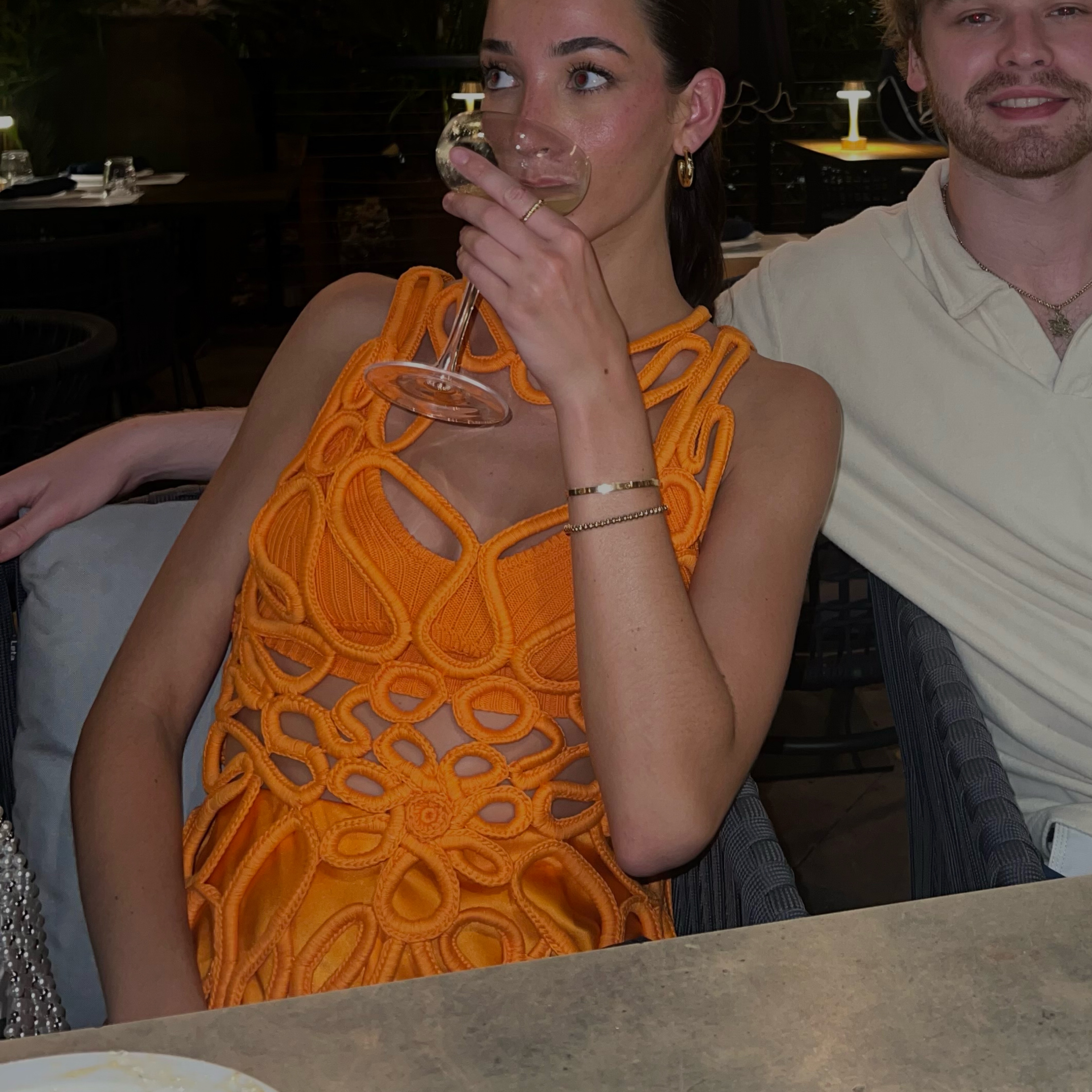 Cult Gaia Orange Crochet Set (3 Parts) by Cult Gaia | Pickle