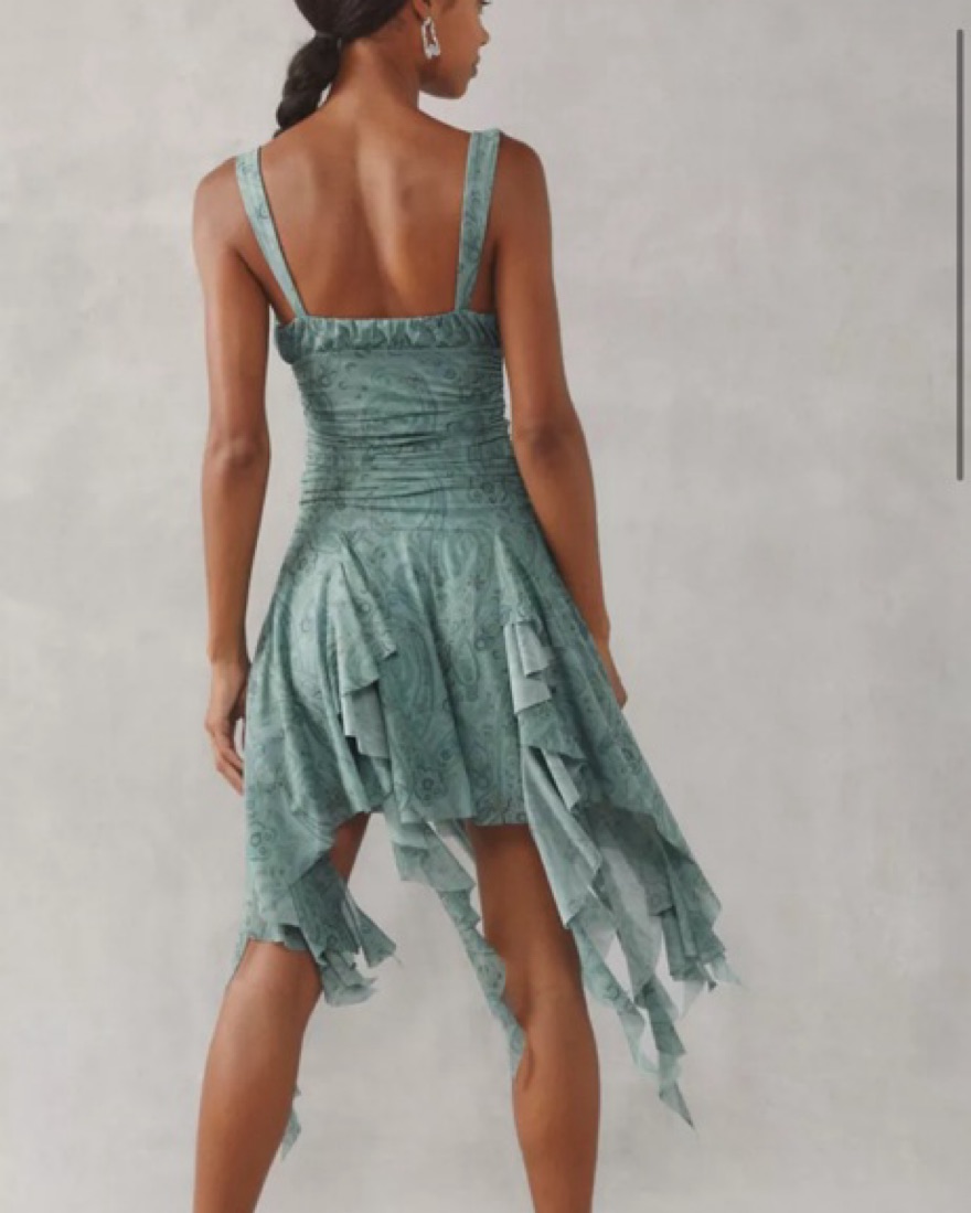Kimchi Blue Ilana Mesh Drapey Mini Dress | Pickle