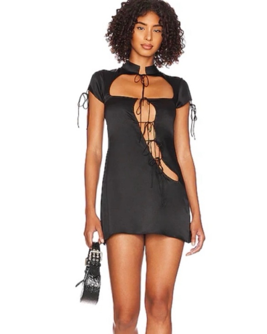 cut out tie babydoll dress Danielle Guizio Cut-Out Tie Babydoll by Danielle Guizio
