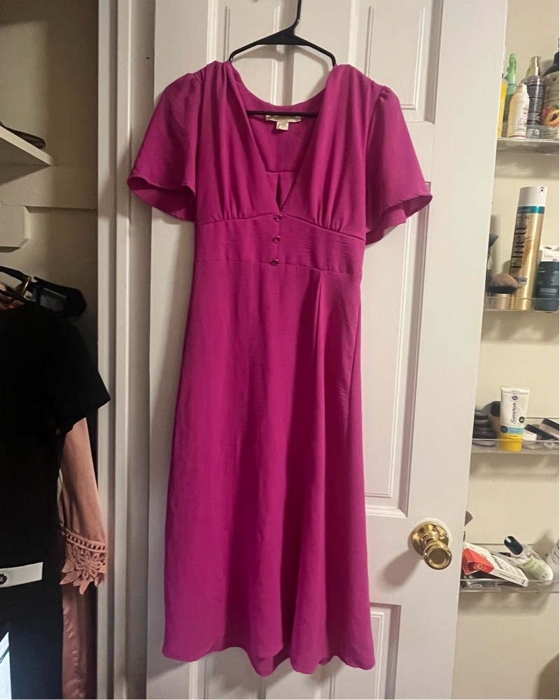 Monteau Los Angeles Magenta Midi Dress | Pickle