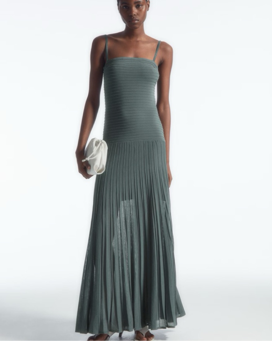Cos Knitted Pleated Maxi Dress by COS - Pickle