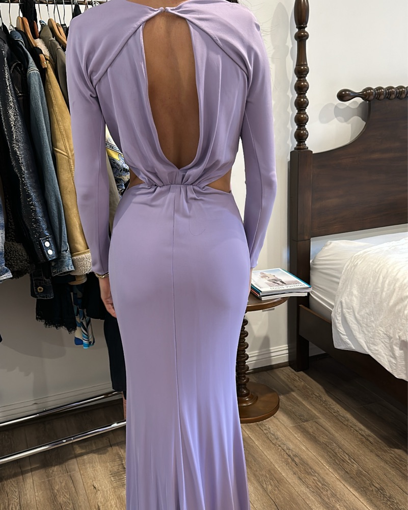 Elegant Lavender Backless Gown by Cushnie - Pickle