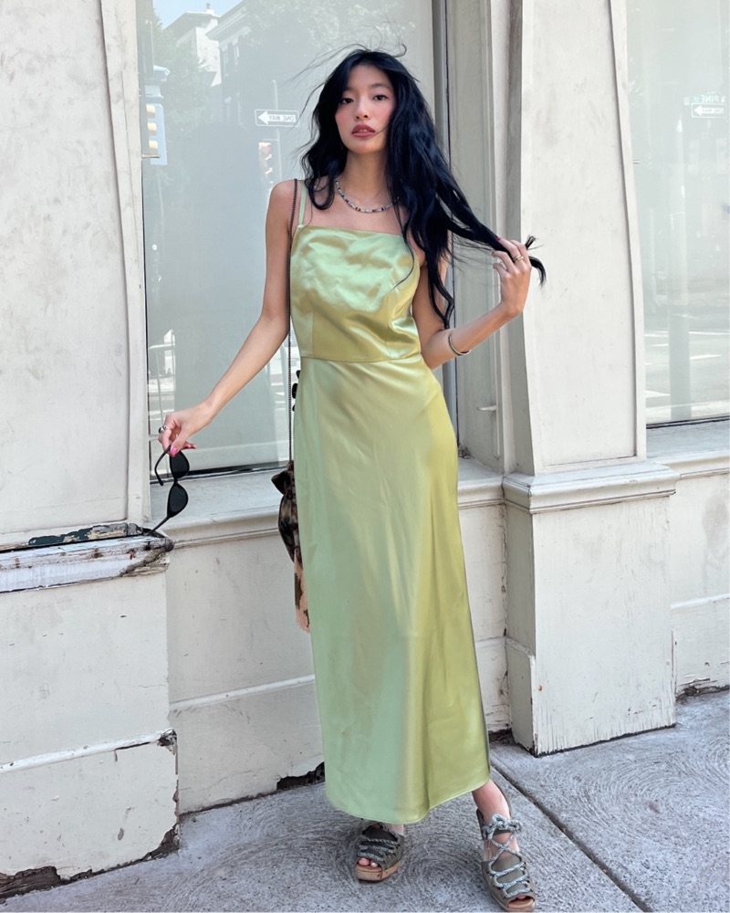 JASON WU Green Satin Dress Size0 by Jason Wu - Pickle