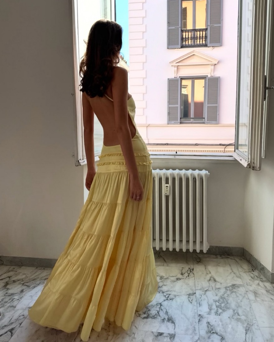 leighton maxi dress Leighton Pleated Gown – AMUR
