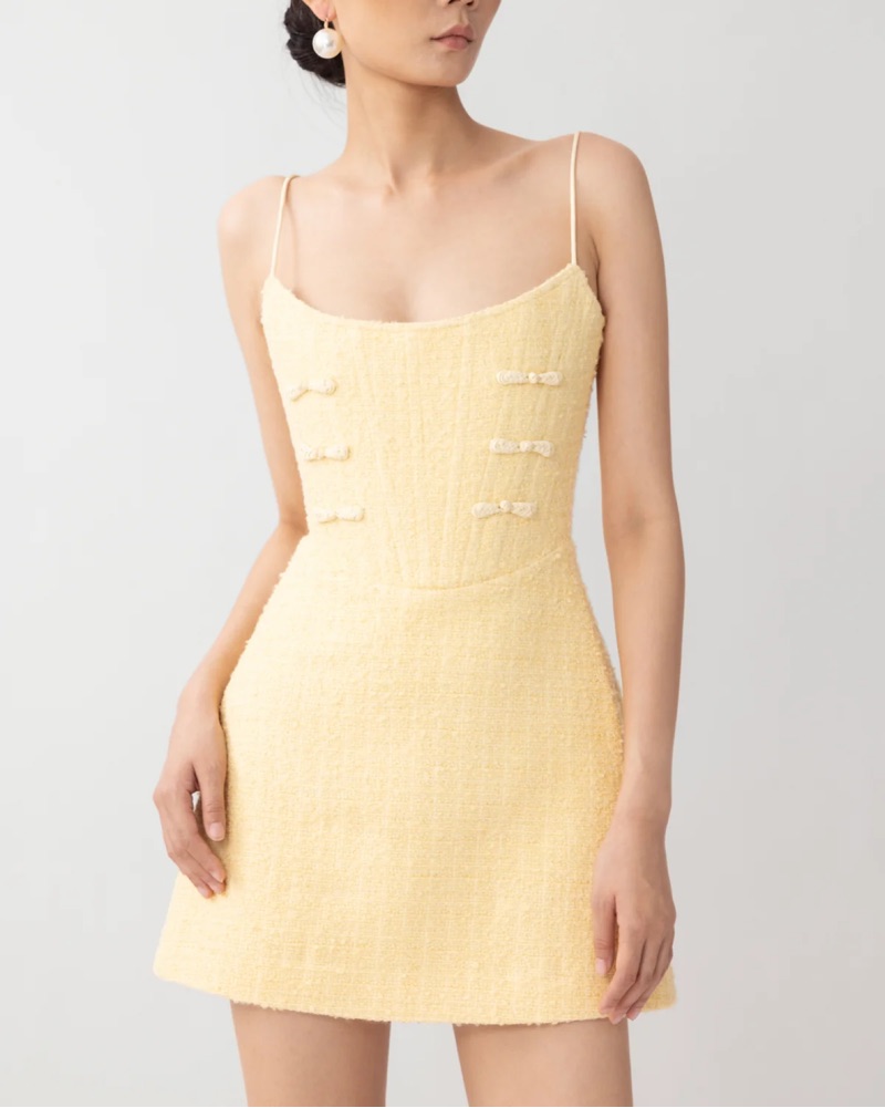 Andi Tweed Mini Dress by Sau Lee - Pickle