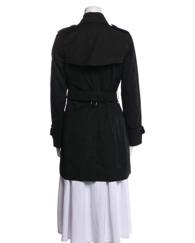 burberry brit ブラックコート BURBERRY(バーバリー) Melton double-breasted belted coat