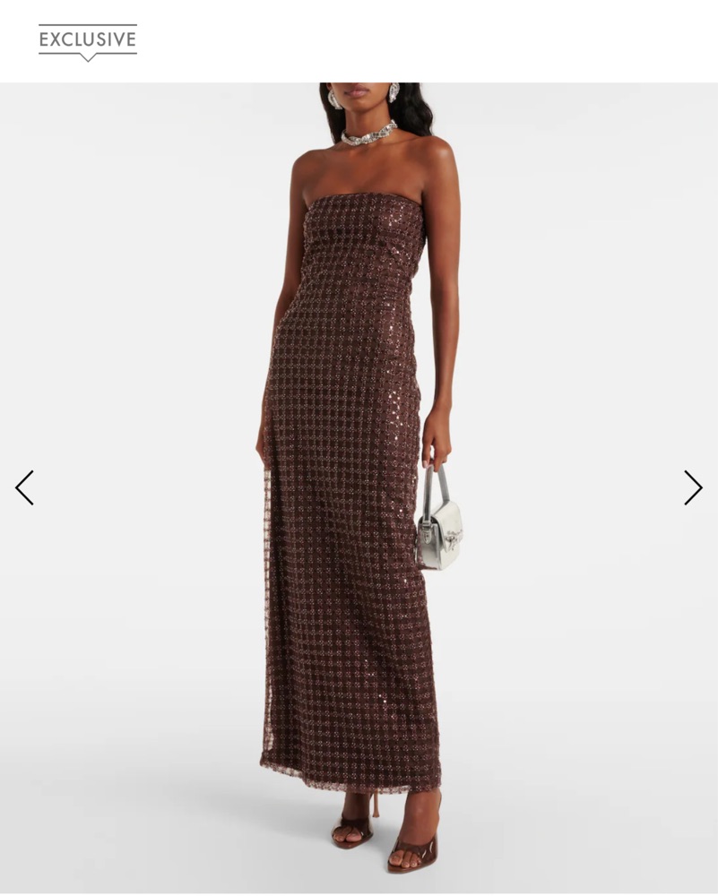 Rotate Beaded Strapless Maxi Dress by Rotate - Pickle