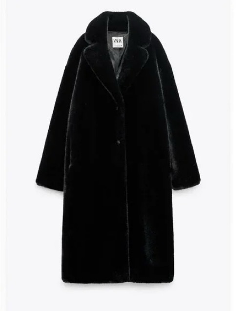 新品　FAUX FUR COAT ブラック Zara Floor Length Faux Fur Coat | Pickle