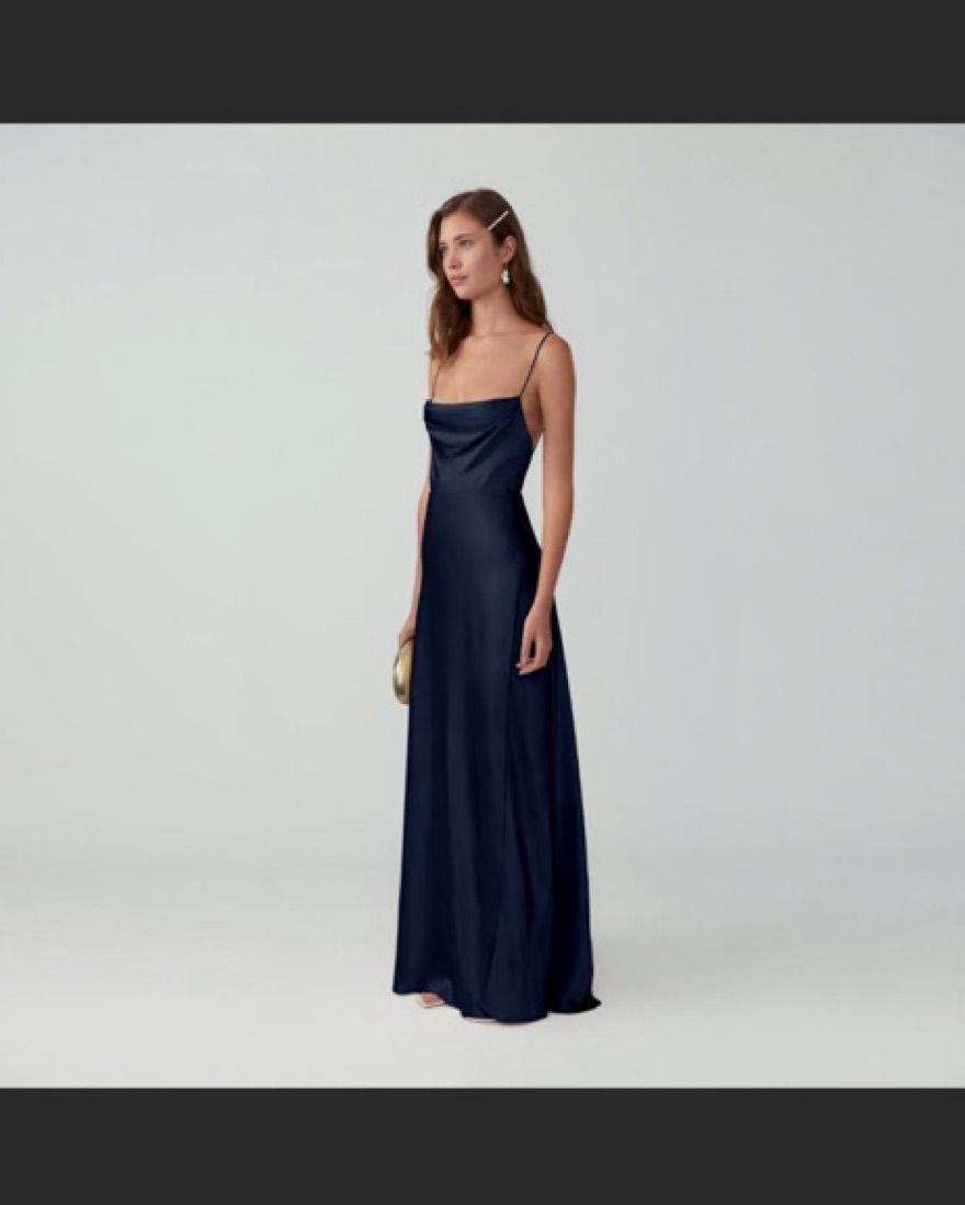 fame and partners satin dress Amazon.com: Fame & Partners Indigo Peony Draped Split Gown, US 4 :  Clothing, Shoes & Jewelry
