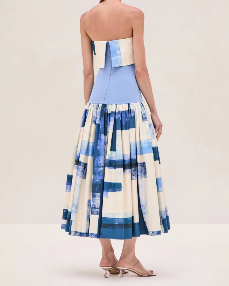Alexis Blue and White Midi Dress by Alexis - Pickle