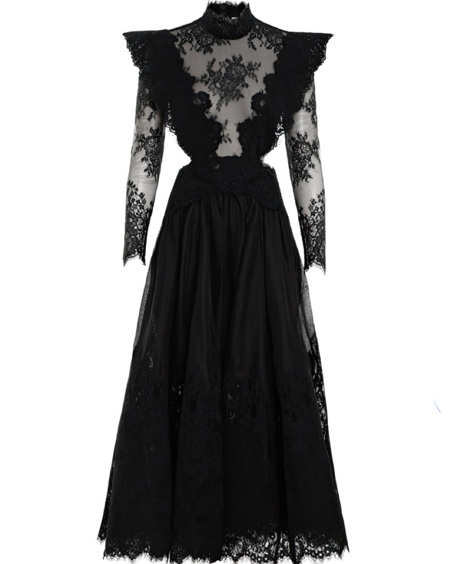 zimmermann black lace dress Zimmermann Hypnotic Applique Dress, Black, Size 0, 100% Silk