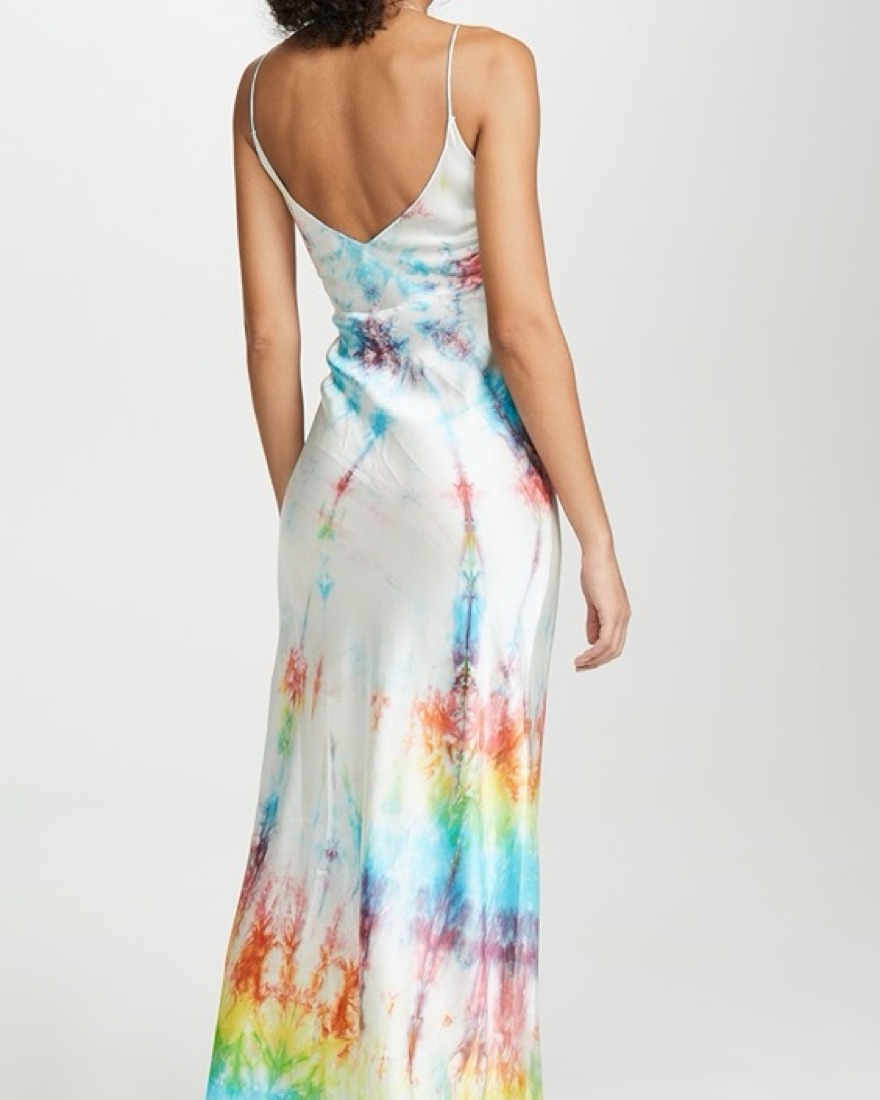 dannijo tie dye silk slip dress Multi Tie Dye Long Slip Dress
