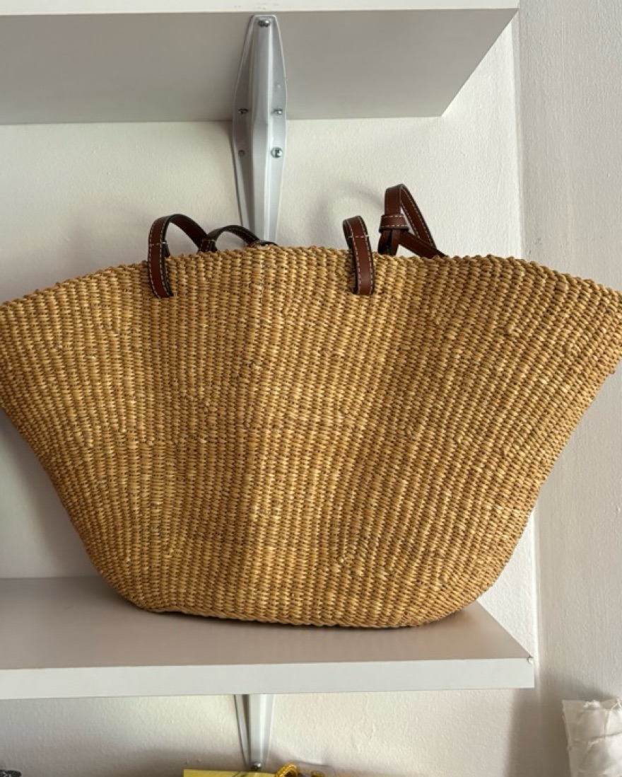Loewe Shell Basket Bag Loewe Shell Leather-trimmed Woven