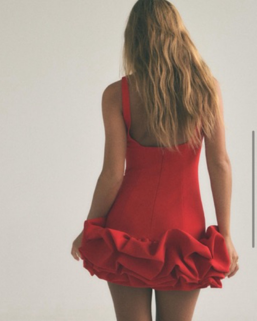 安心★関税込み★ZARA★PUFF HEM MINI DRESS Zara Puff Hem Red Mini Dress | Pickle