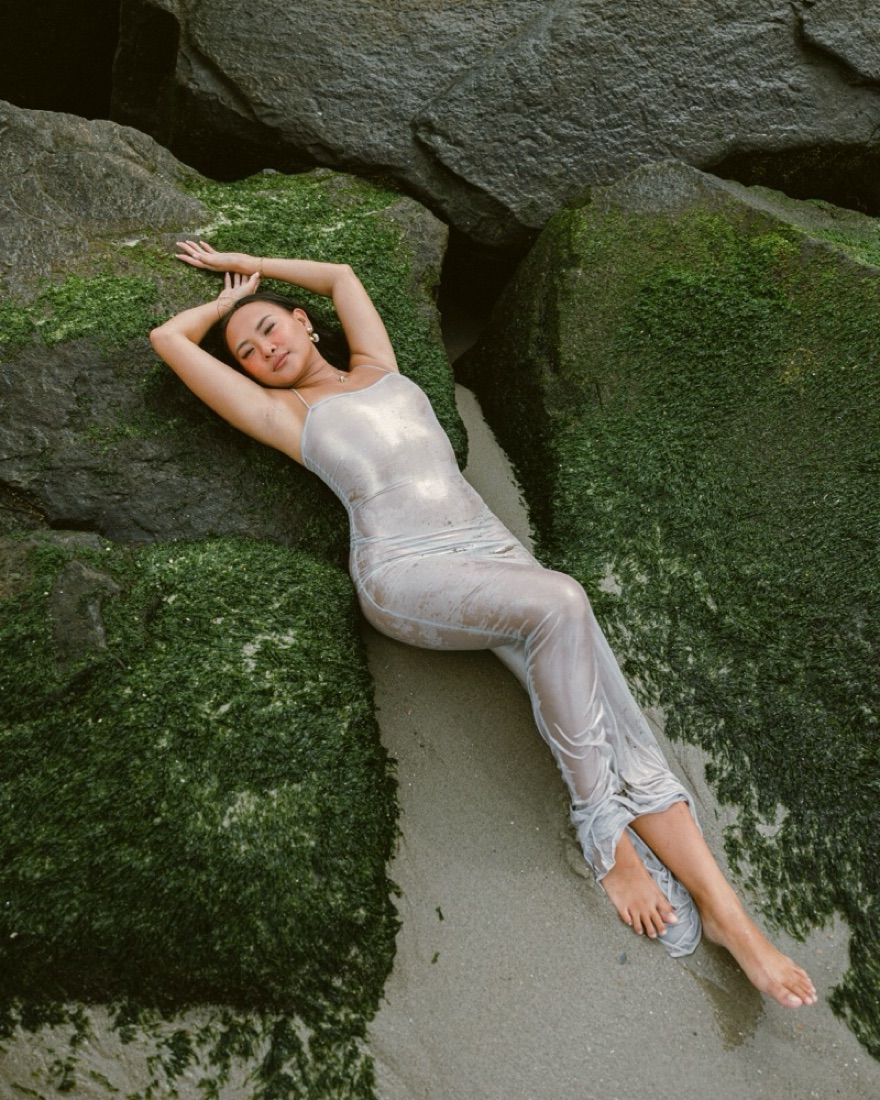 ★ SALON DE YOHN ★BASIC PIQUE SLIP DRESS Basic Pique Slip Dress_ Gray - SALON DE YOHN