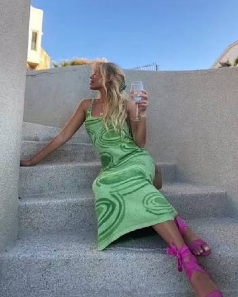 House Of Sunny Green Knit Dress by House of Sunny - Pickle