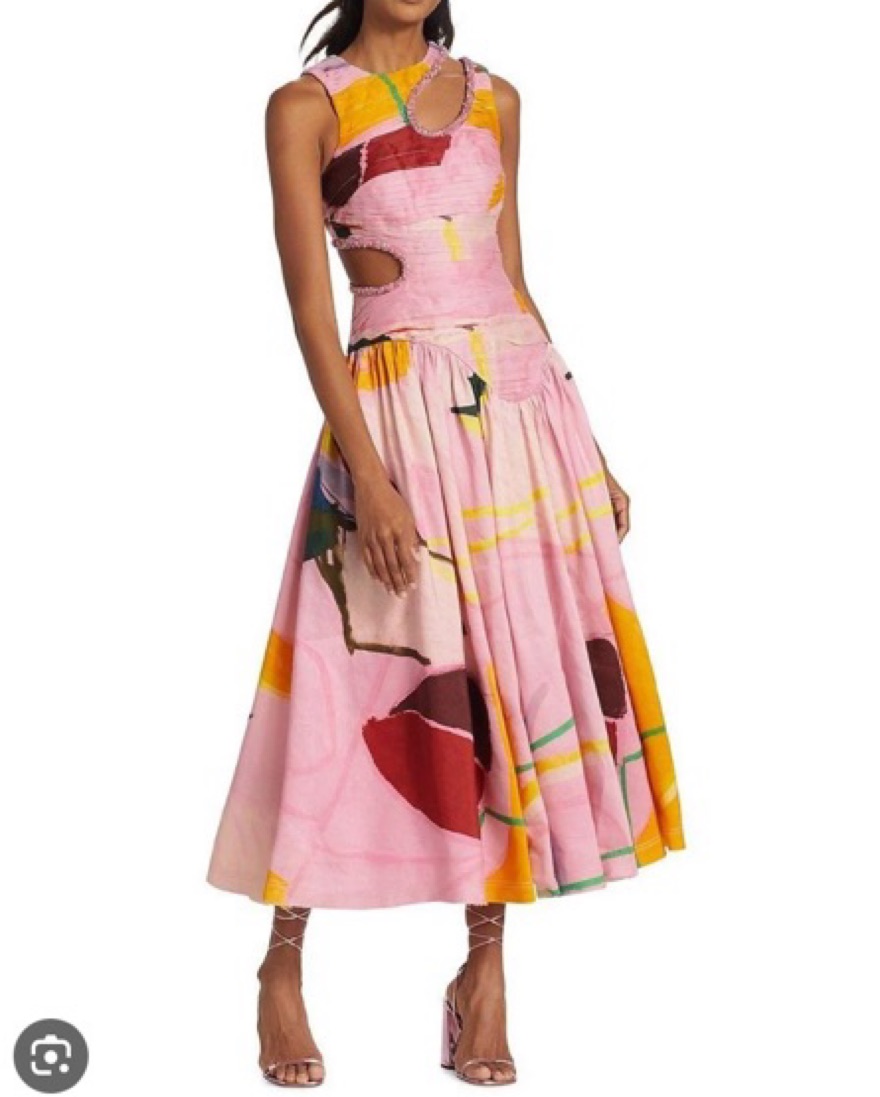 Aje Jolie Abstract Cut Out Midi Dress by Aje - Pickle