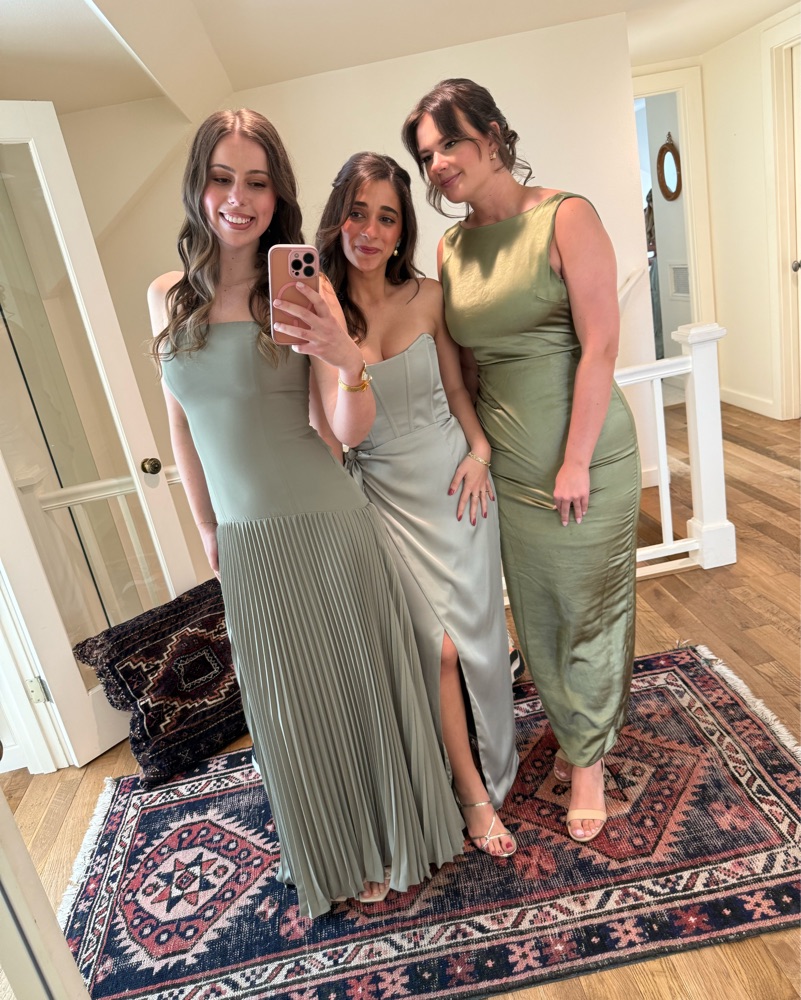 sage green dress nearby Embellished Corset Gown in Sage Green - 6