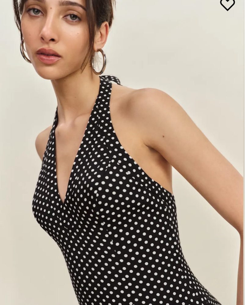 Reformation Polka Dot Halter Midi Dress by Reformation - Pickle