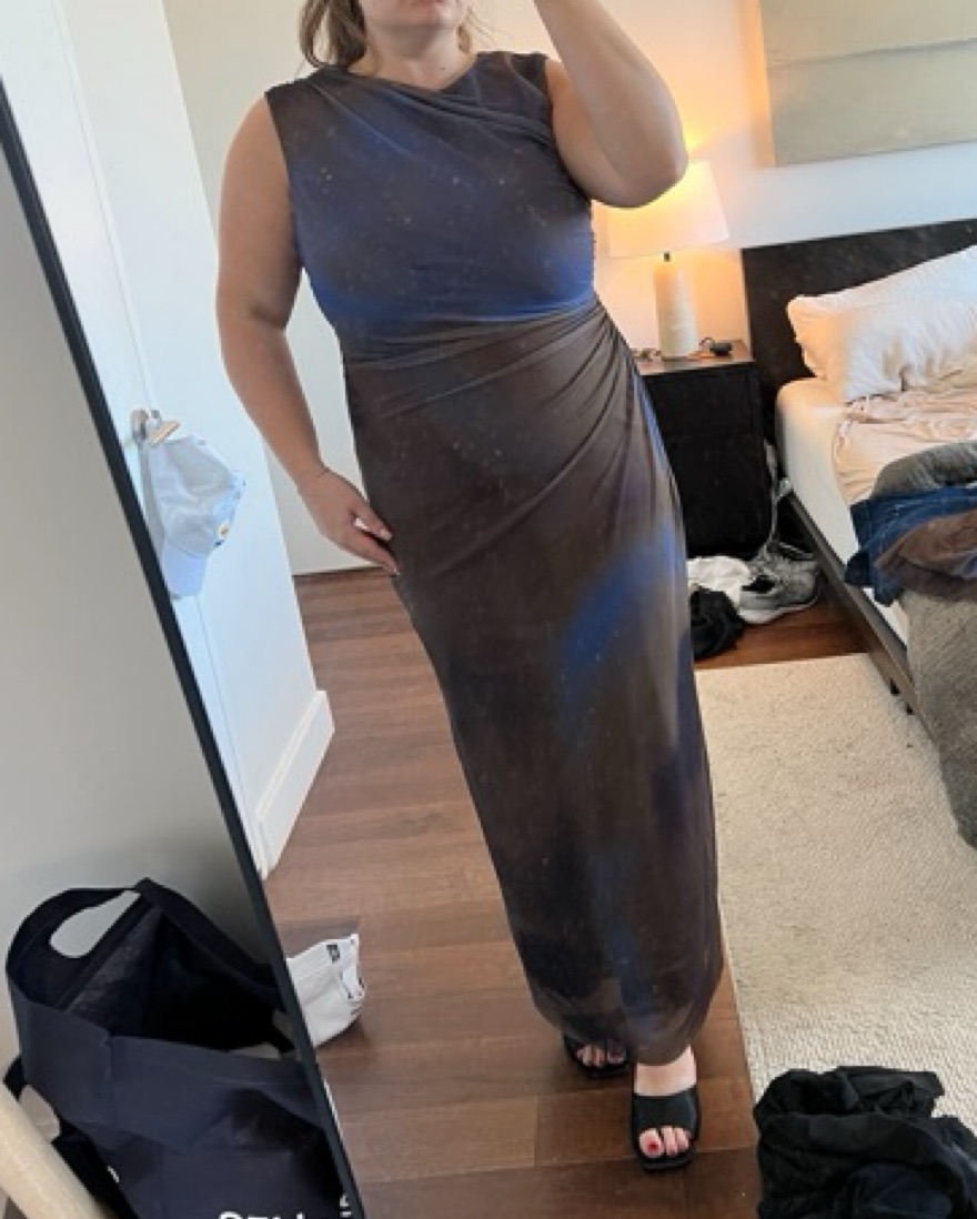 asymmetric draped tulle dress zara Shona Joy - Lani Asymmetrical Draped Maxi Dress main image 1
