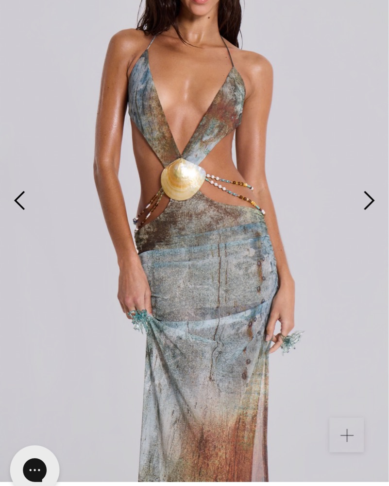 vida backless maxi dress in gold Vida Backless Crochet Maxi Dress with Shells | Jaded London